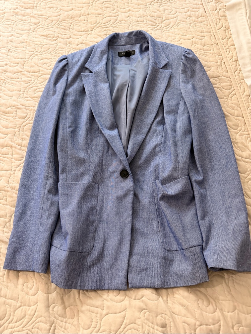 Halogen Light Blue Women's Single-Button Blazer Size Medium